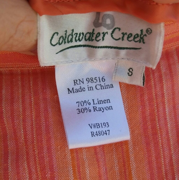 NWT Coldwater Creek Coral Linen Pants - Picture 4 of 4